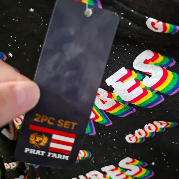 Phat Farm Cotton Good Vibes Pride Shirt And Beanie Men's Small S/P Men Teen - Picture 5 of 7